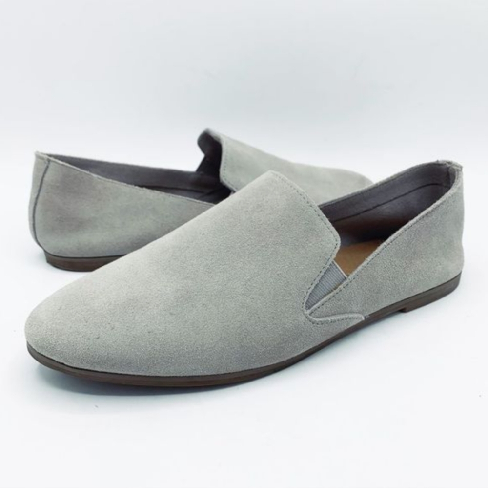 LUCKY BRAND Charsa 2 Gray Suede Slip On Loafer Flat Sz 9